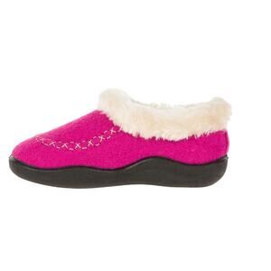 Kamik Pink Toddlers Cozy Cabin 2 Kids Size 5 Fur Lined Felt Slippers NEW